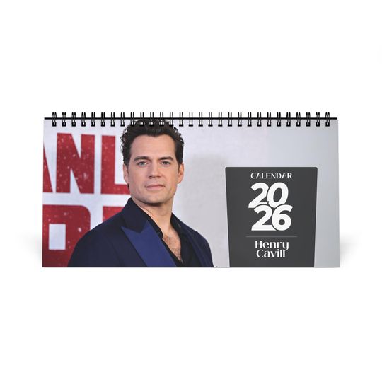 Henry Cavill 2026 Desk Calendar | Premium Spiral Bound Celebrity Photo Calendar | Gift for Fans & Stylish Desk Dcor