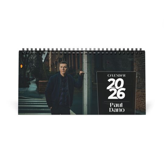 Discover Paul Dano 2026 Desk Calendar | Premium Spiral Bound Celebrity Photo Calendar | Gift for Fans & Elegant Desk Dcor