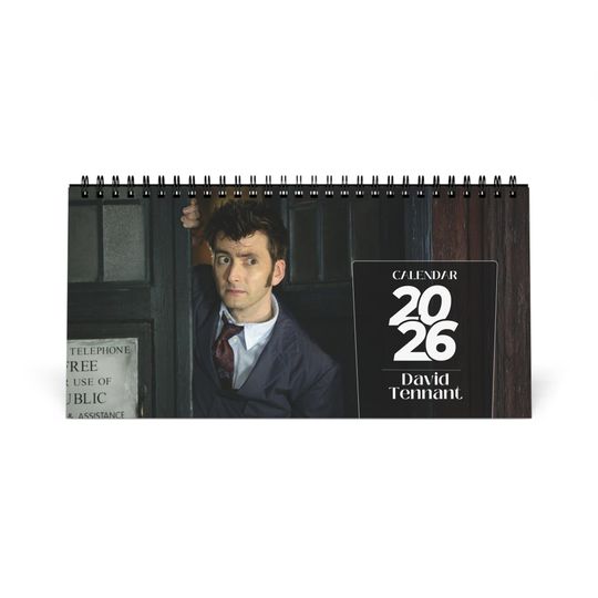 Discover David Tennant 2026 Desk Calendar | Premium Spiral Bound Celebrity Photo Calendar | Elegant Gift for Fans & Desk Dcor