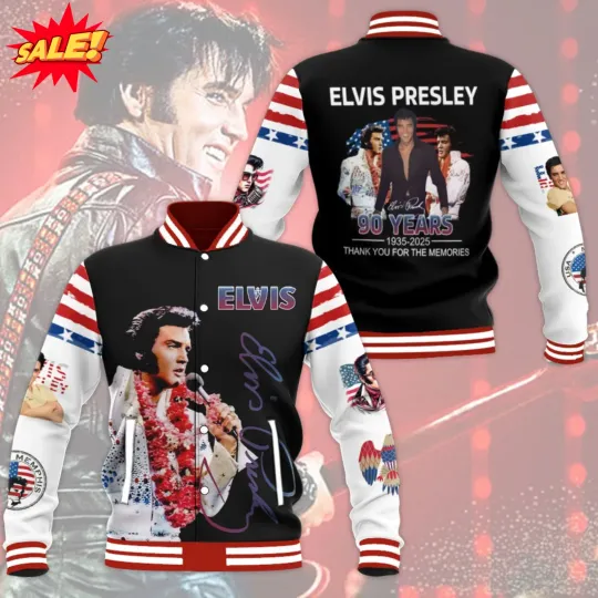 Discover Elvis Presleyy Baseball Jacket 2025 All Size