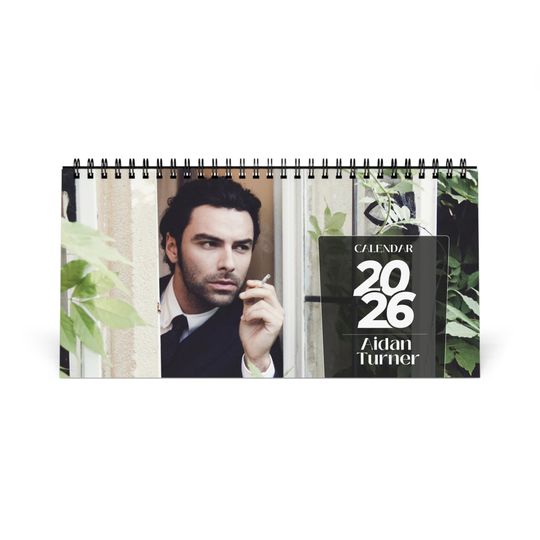 Discover Aidan Turner 2026 Desk Calendar | Premium Spiral Bound Celebrity Photo Calendar | Stylish Gift for Fans & Desk Dcor