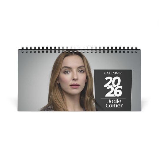Discover Jodie Comer 2026 Desk Calendar | Premium Spiral Bound Celebrity Photo Calendar | Elegant Gift for Fans & Desk Dcor