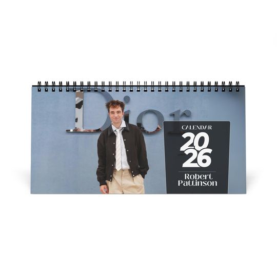 Robert Pattinson 2026 Desk Calendar | Premium Spiral Bound Celebrity Photo Calendar | Gift for Fans & Stylish Desk Dcor