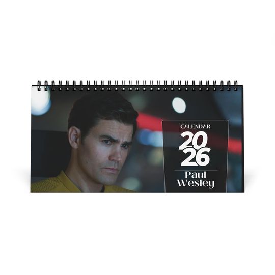 Discover Paul Wesley 2026 Desk Calendar | Premium Spiral Bound Celebrity Photo Calendar | Gift for Fans & Stylish Desk Dcor