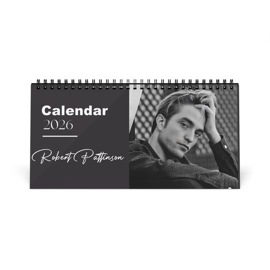 Robert Pattinson 2026 Desk Calendar | Premium Celebrity Photo Calendar | Stylish Desk Dcor & Fan Gift