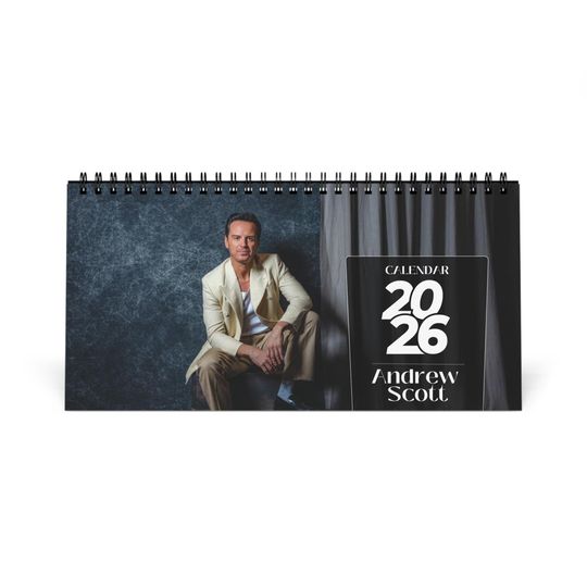 Discover Andrew Scott 2026 Desk Calendar | Premium Spiral Bound Celebrity Photo Calendar | Stylish Gift for Fans & Desk Dcor