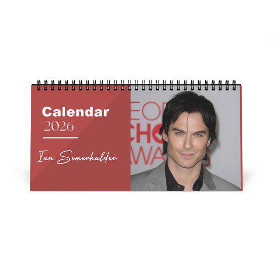 Discover Ian Somerhalder 2026 Desk Calendar | Premium Spiral Bound Celebrity Photo Calendar | High Quality Collectible Gift for Fans & Desk Dcor