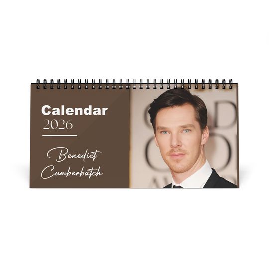 Discover Benedict Cumberbatch 2026 Desk Calendar | Premium Spiral Bound Celebrity Photo Calendar | High Quality Collectible Gift for Fans