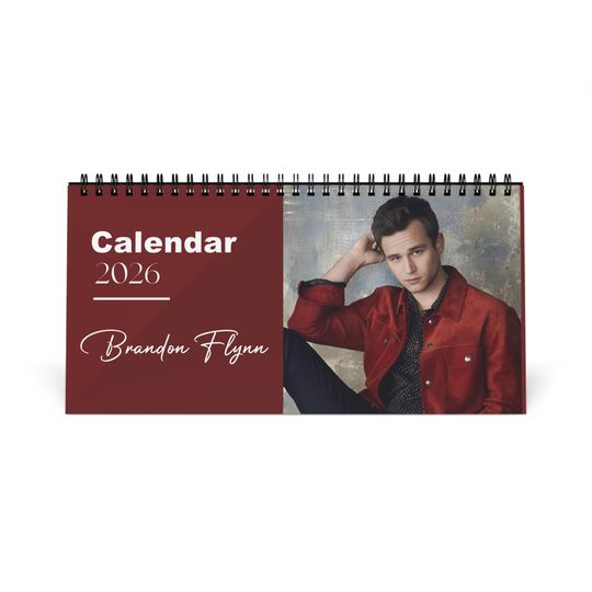 Discover Brandon Flynn 2026 Desk Calendar | Premium Spiral Bound Celebrity Photo Calendar | High Quality Collectible Gift for Fans & Desk Dcor