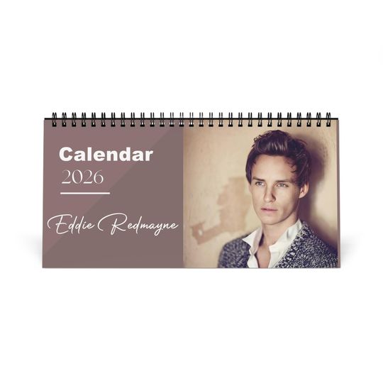 Discover Eddie Redmayne 2026 Desk Calendar | Premium Spiral Bound Celebrity Photo Calendar | High Quality Collectible Gift for Fans & Desk Dcor
