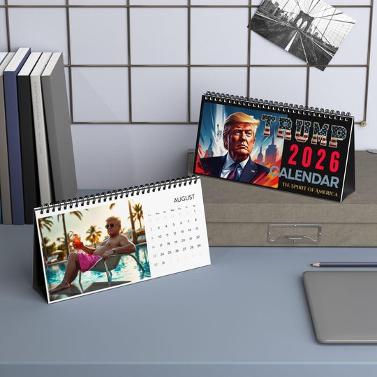 Discover Donald Trump 2026 Desktop Calendar Patriotic Humor Office Decor for Trump Supporters