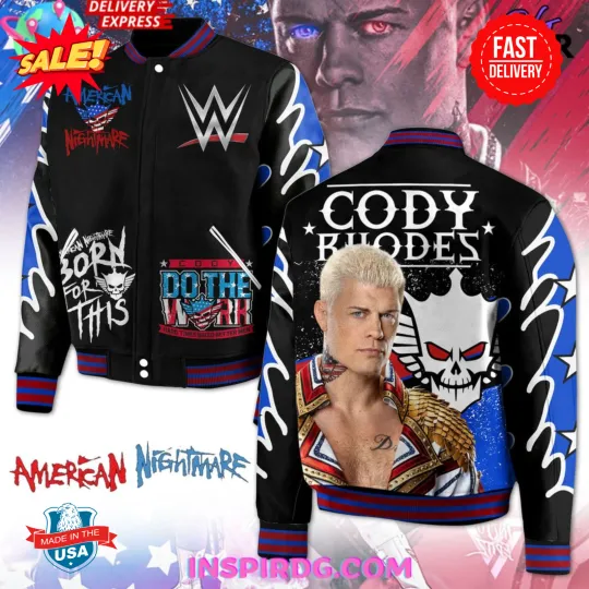 Wrestling Entertainment Cody Rhodes American Nightmare Baseball Jacket