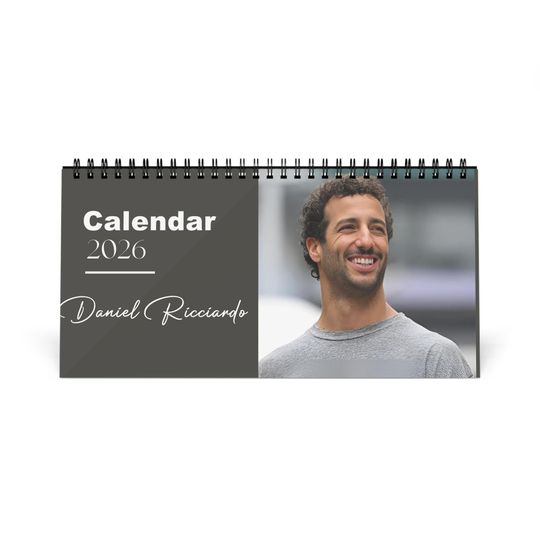 Discover Daniel Ricciardo 2026 Desk Calendar | Formula 1 Racer | F1 Driver Gift | Motorsport Lover Calendar | Office Decor