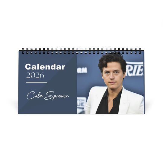 Discover Cole Sprouse 2026 Desk Calendar | Premium Spiral Bound Celebrity Photo Calendar | High Quality Collectible Gift for Fans & Desk Dcor
