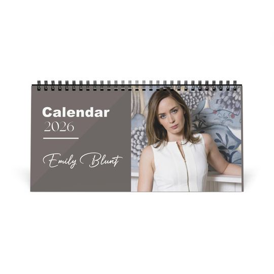 Discover Emily Blunt 2026 Desk Calendar | Premium Spiral Bound Celebrity Photo Calendar | High Quality Collectible Gift for Fans & Desk Dcor