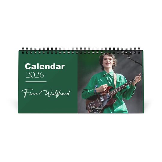 Discover Finn Wolfhard 2026 Desk Calendar | Premium Spiral Bound Celebrity Photo Calendar | High Quality Collectible Gift for Fans & Desk Dcor
