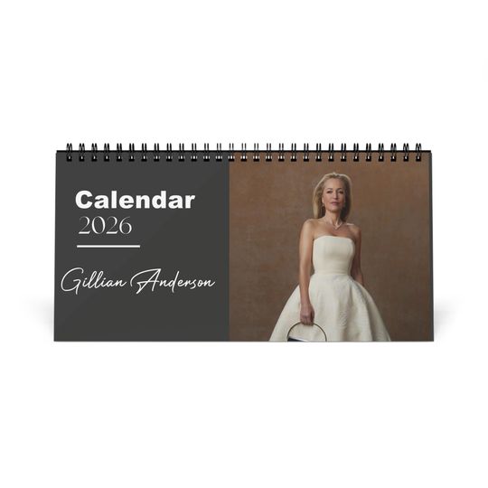 Discover Gillian Anderson 2026 Desk Calendar | Celebrity Photo Calendar | Spiral-Bound Planner | Gift for Gillian Anderson Fans