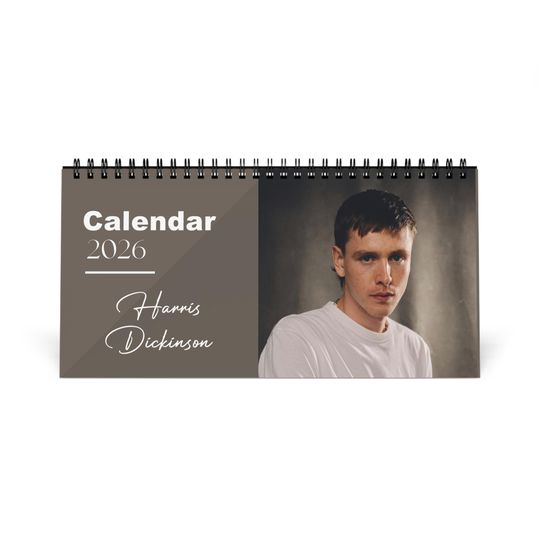 Discover Harris Dickinson 2026 Desk Calendar | Celebrity Photo Calendar | Stylish Spiral-Bound Yearly Planner | Gift for Fans & Collectors