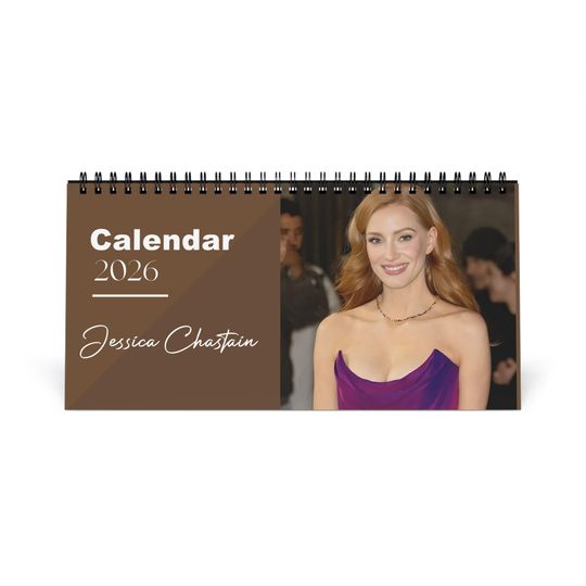 Discover Jessica Chastain 2026 Desk Calendar | Oscar Winner Actress | Celebrity Gift | Office Decor
