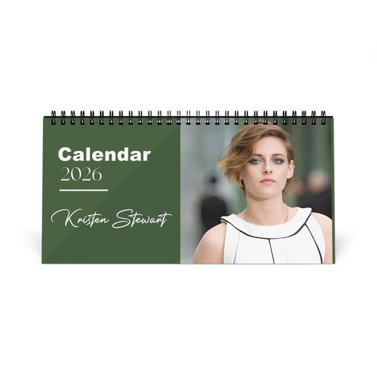 Discover Kristen Stewart 2026 Desk Calendar | Premium Spiral Bound Celebrity Photo Calendar | High Quality Collectible Gift for Fans & Desk Dcor