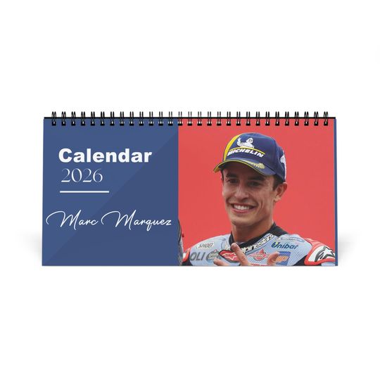 Discover Marc Mrquez 2026 Desk Calendar | Premium Spiral Bound MotoGP Star Photo Calendar | High Quality Collectible Gift for Racing Fans
