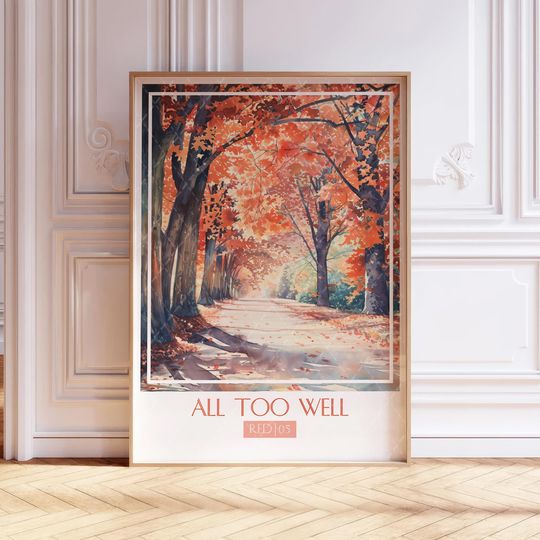 All Too Well Song Poster Watercolor Wall Art Subtle Song Print Watercolor Painting Soft Pastel Tones Gift For Music Fans
