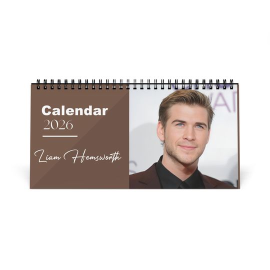 Liam Hemsworth 2026 Desk Calendar | Hollywood Star Gift | Celebrity Fan Collectible