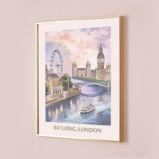 Discover So Long London Taylor Poster Quote Lyric Print Subtle Office Decor Home Room Wall Art Preppy Bedroom Artwork Watercolor Digital Printable