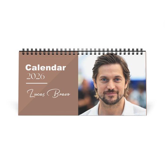 Discover Lucas Bravo 2026 Desk Calendar | Premium Spiral Bound Celebrity Photo Calendar | Stylish Collectible Gift for Fans & Desk Dcor