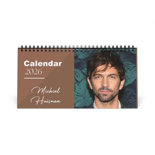 Discover Michiel Huisman 2026 Desk Calendar | Premium Spiral Bound Celebrity Photo Calendar | Elegant Collectible Gift for Fans & Desk Dcor