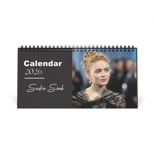 Discover Sadie Sink 2026 Desk Calendar | Celebrity Photo Calendar | Stylish Desk Accessory & Fan Gift