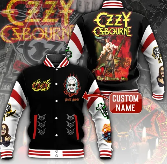 Personalized Black Sabbath Ozy Osbourne Baseball Jacket