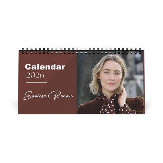 Discover Saoirse Ronan 2026 Desk Calendar | Celebrity Photo Calendar | Premium Desk Accessory & Fan Gift