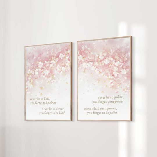 Discover Set of 2 Never Be So Kind You Forget To Be Clever Taylor Poster Marjorie Quote Print Office Home Room Digital Printable