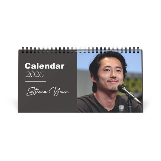 Discover Steven Yeun 2026 Desk Calendar |Celebrity Photo Calendar | Hollywood Actor | Stylish Desk Accessory & Fan Gift