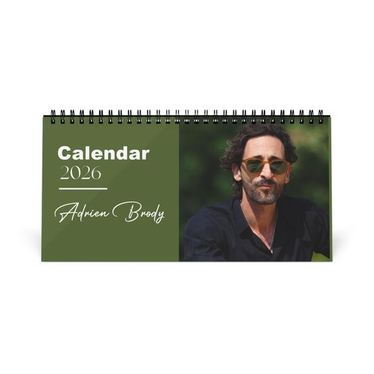 Discover Adrien Brody 2026 Desk Calendar | Oscar Winner Monthly Planner | Actor Gift | The Pianist Calendar | Home Office Decor