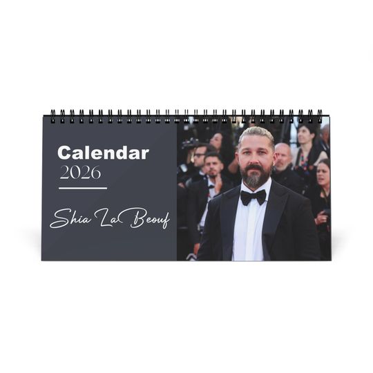 Discover Shia LaBeouf 2026 Desk Calendar | Celebrity Photo Calendar | Hollywood Actor | Stylish Desk Accessory & Fan Gift