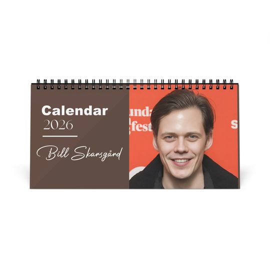 Discover Bill Skarsgrd 2026 Desk Calendar |  Monthly Planner | Actor Gift | Bill Skarsgrd Calendar | Office Decor