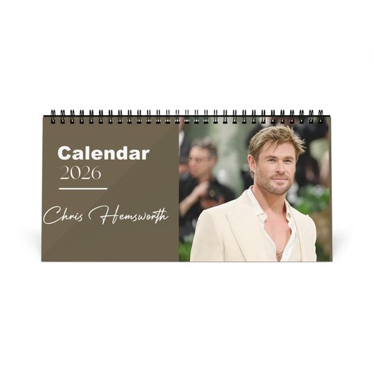Discover Chris Hemsworth 2026 Desk Calendar |  Celebrity Gift | Office Decor