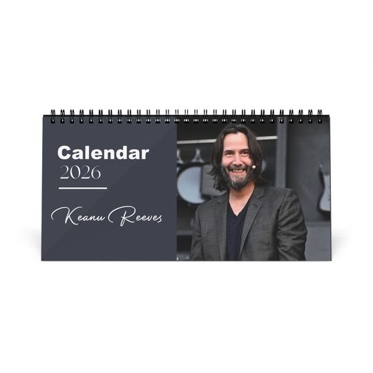 Discover Keanu Reeves 2026 Desk Calendar | Hollywood Icon Planner | Actor Gift | Movie Decor