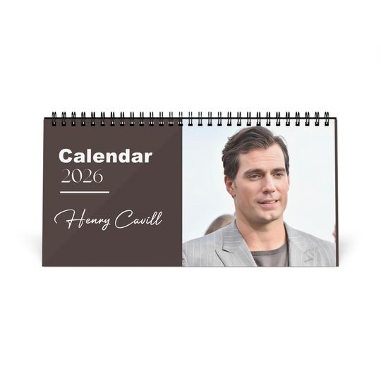 Henry Cavill 2026 Desk Calendar | Premium Spiral Bound Celebrity Photo Calendar | High Quality Collectible Gift for Fans & Desk Decor