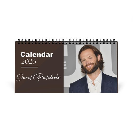 Discover Jared Padalecki 2026 Desk Calendar | Premium Spiral Bound Celebrity Photo Calendar | High Quality Collectible Gift for Fans & Desk Dcor