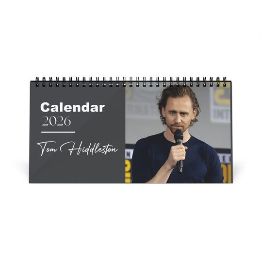Tom Hiddleston 2026 Desk Calendar | Star Photo Calendar | Actor Gift for Fans