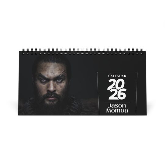 Jason Momoa 2026 Desk Calendar | Premium Spiral Bound Celebrity Photo Calendar | Gift for Fans & Cool Desk Decor