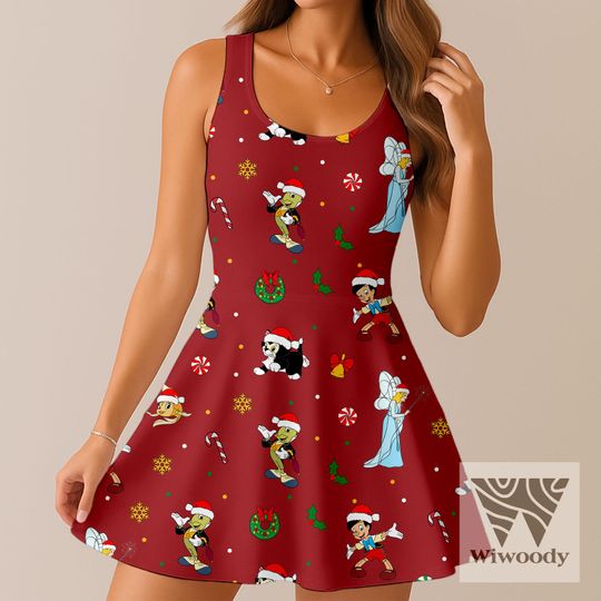 Discover Pinocchio Xmas Skater Dress, Very Merry Christmas Dress, Disneyland  Christmas  Party 2025 Outfit