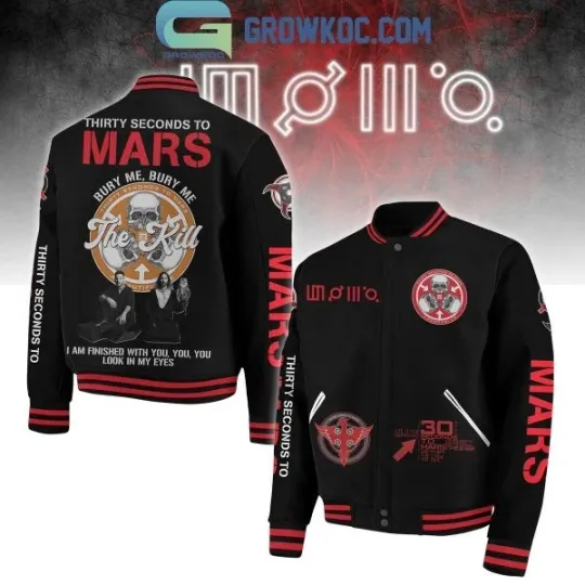 Discover Thirty Seconds To Mars Bury Me Bury Me Baseball Jacket