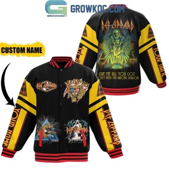 Discover Personalized Def Leppard Give Me All You Got Fan Baseball Jacket