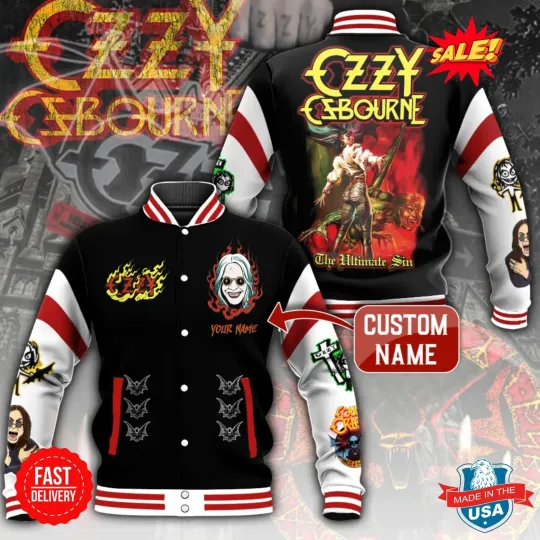 Personalized Black Sabath Ozy Osbourne Baseball Jacket