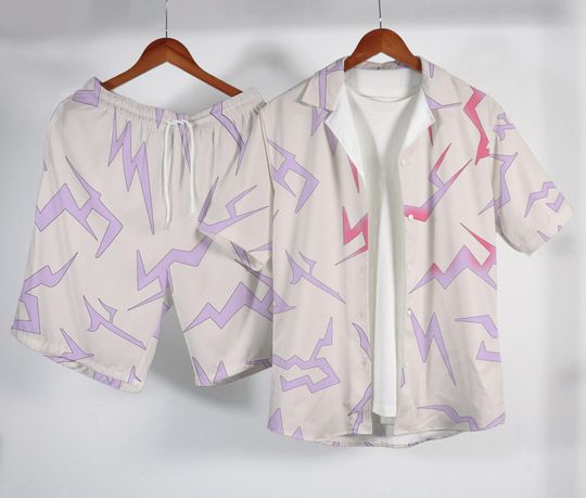 Rumi Hawaiian Shirt, Kpop Huntrix Demon Hunter Outfit, Tropical Button-Up Shirt, Summer Shorts, Kpop Merch Gift