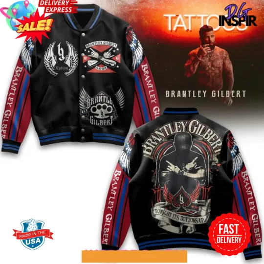 2025 Tour Brantley Gilbert Nation Baseball Jacket